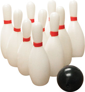 Bowling Pins & Ball Set