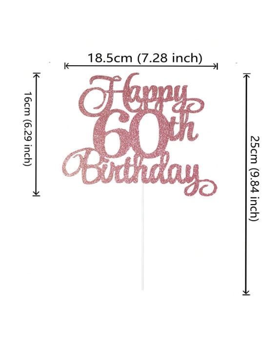 Rose Gold Happy 40th Birthday Cake Topper