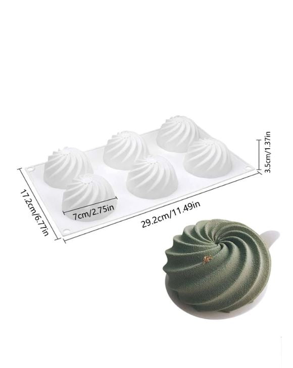 6 Grids Cake Silicone Mold