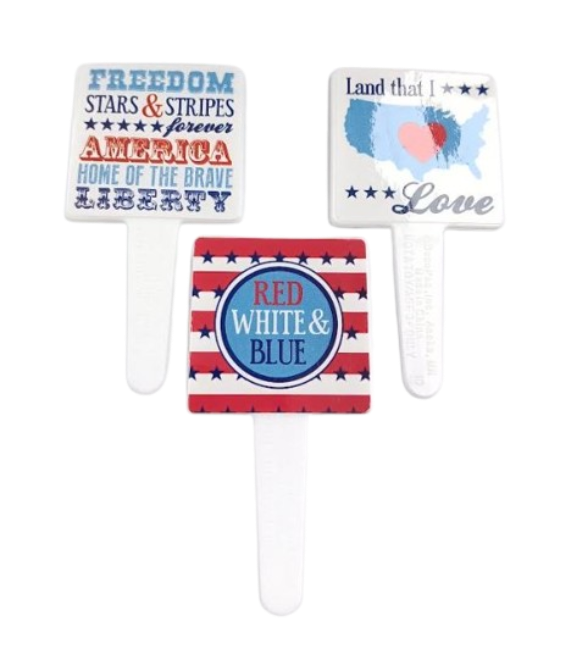 Red, White, and Blue Cupcake Picks