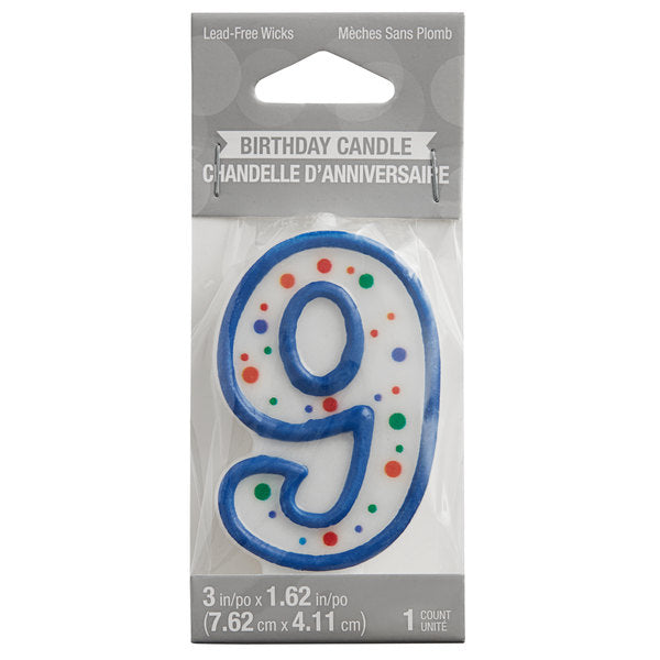 Polka Dot "9" Candle