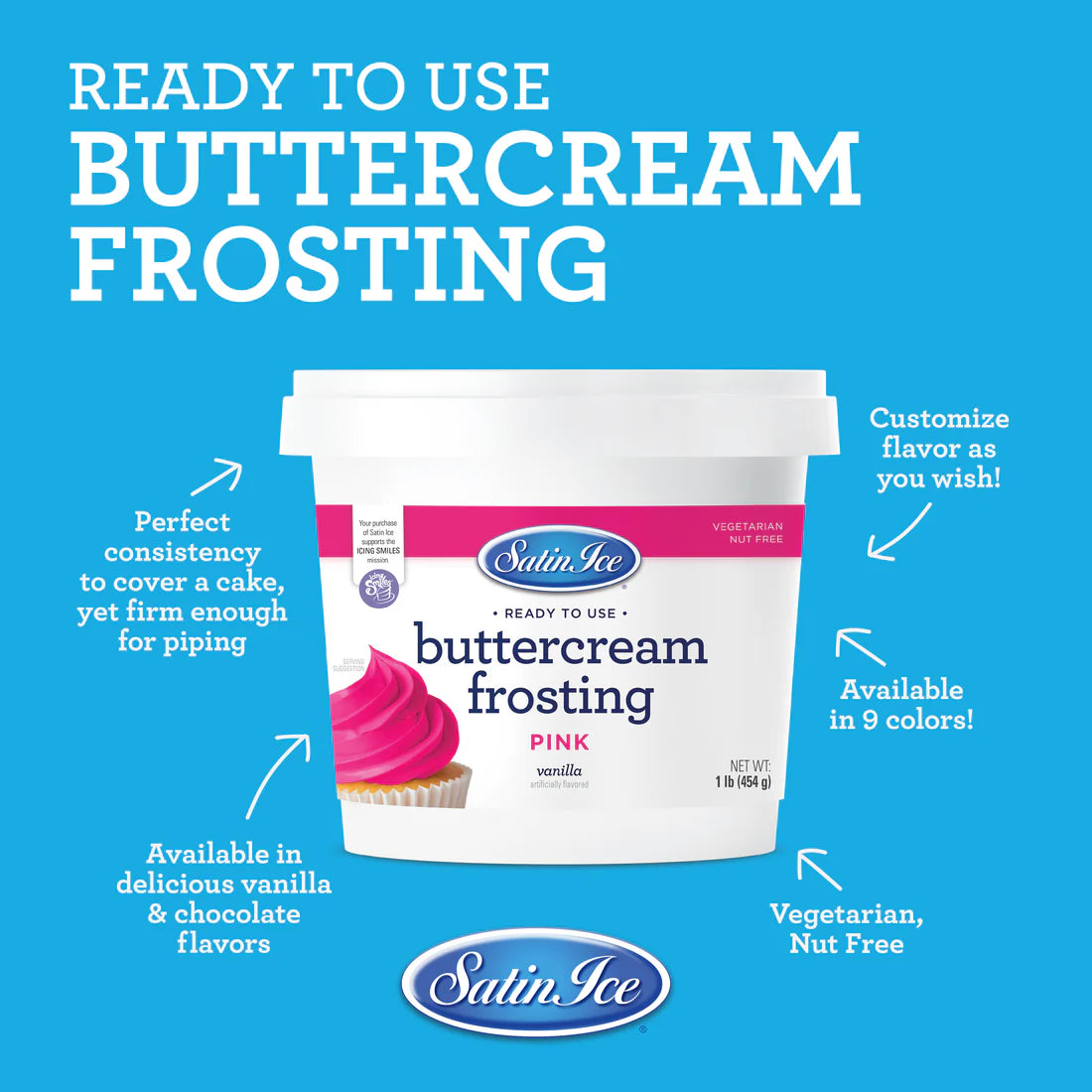 Pink Vanilla Buttercream Frosting 1Lb