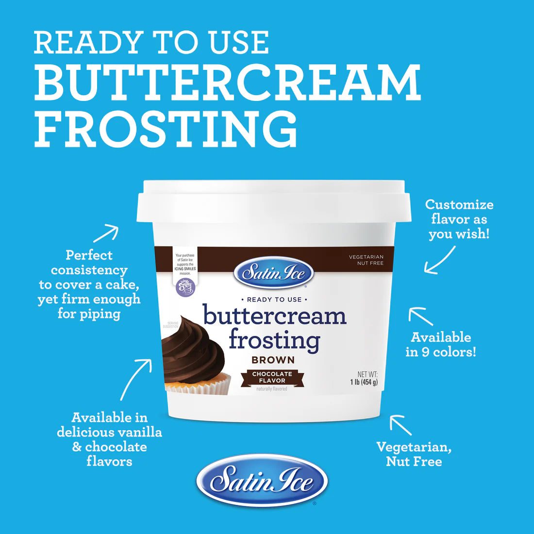 Brown Vanilla Buttercream Frosting 1Lb
