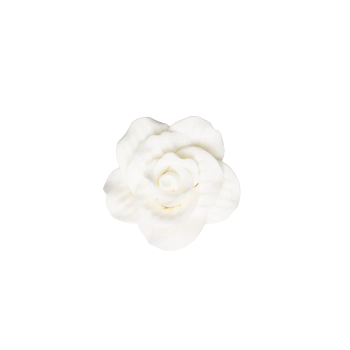 2" Ornate Rose - White - Small