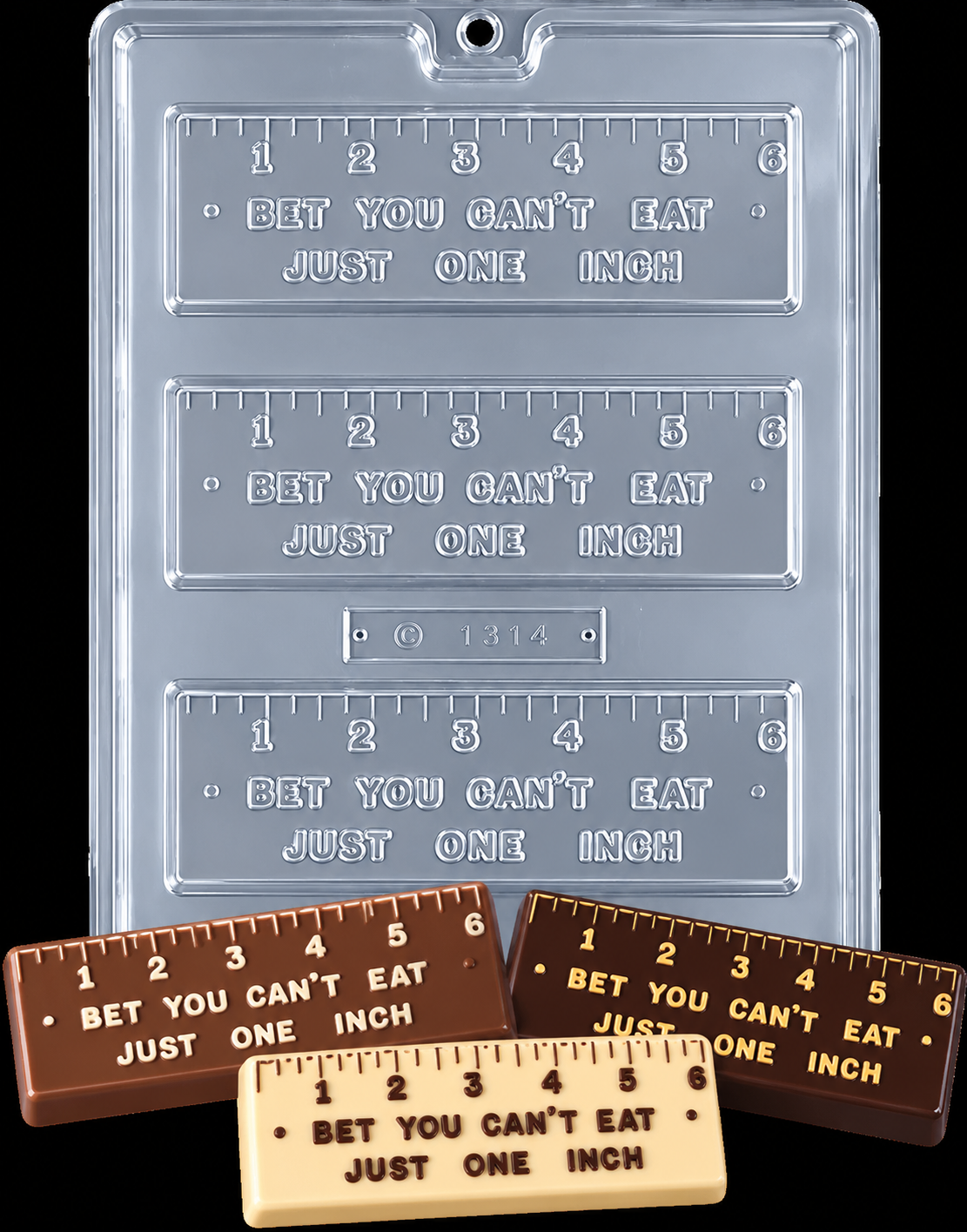 "BET YOU CAN'T EAT JUST ONE INCH" Plaque