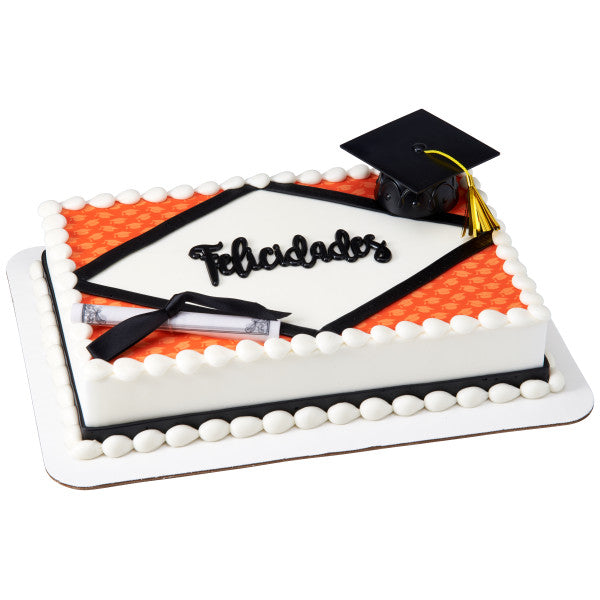 Black Grad Cap with Tassels Layon