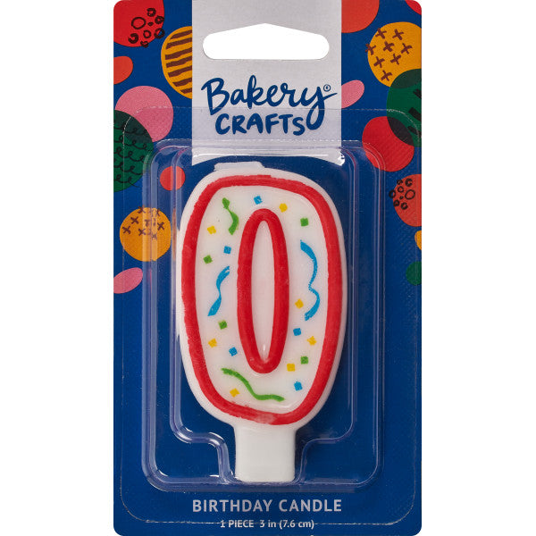 0 Party Red Numeral Candles