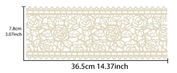Cake Lace Rose Blossom Ivory White 14-inch