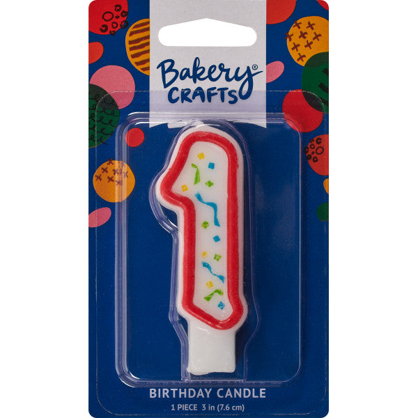 1 Party Red Numeral Candles