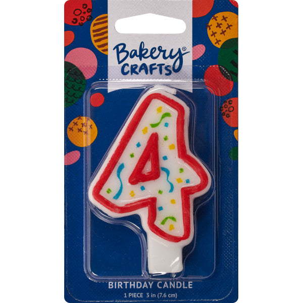4 Party Red Numeral Candles