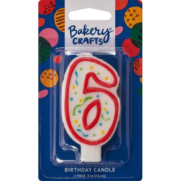 6 Party Red Numeral Candles