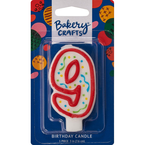 9 Party Red Numeral Candles