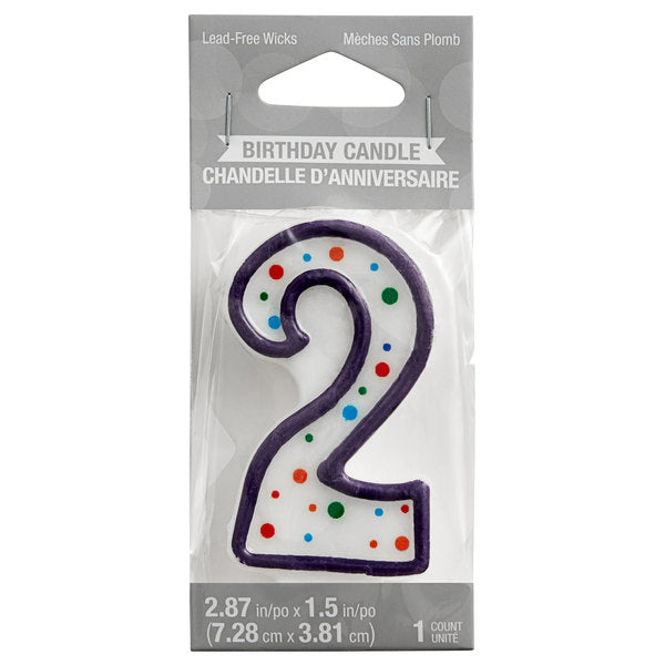 Polka Dot "2" Candle
