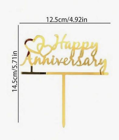 Happy Anniversary Acrylic Cake Topper