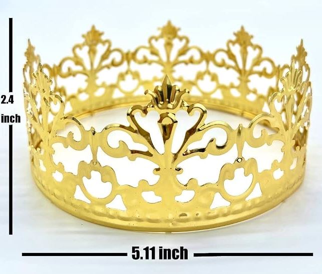 Gold Vintage Princess Crown Cake Topper
