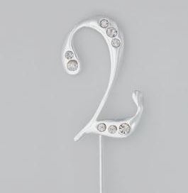 Silver Plated Monogram NUMBERS Picks Jewel Accent