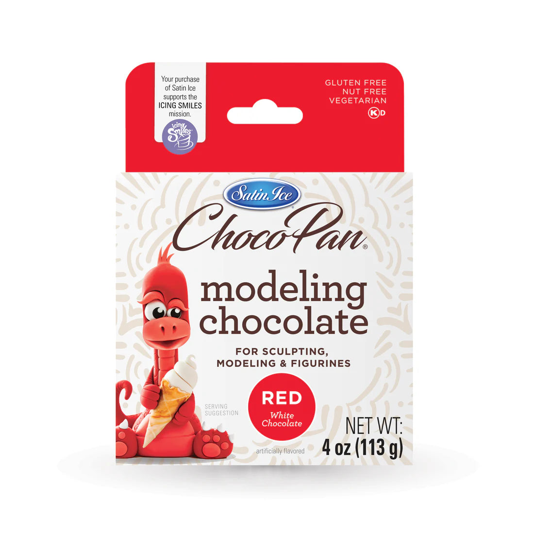 Satin Ice Red Modeling Chocolate - 4 oz Box