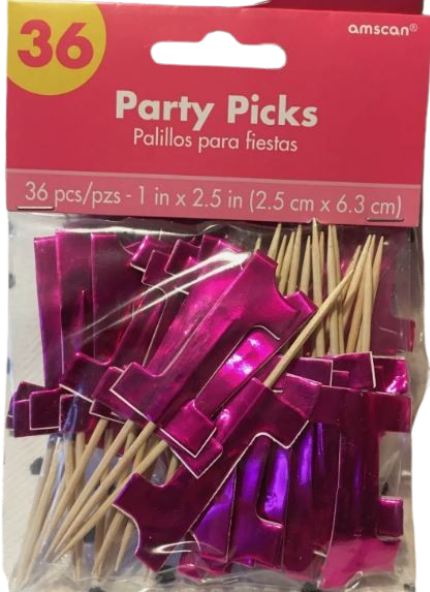 Baby Girl First Birthday Cupcake Picks