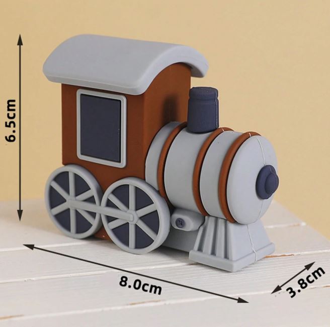 Grey Cartoon Locomotive Cake Decorative