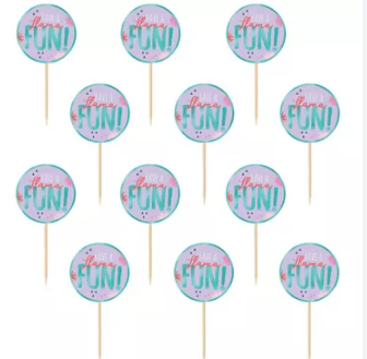 Llama Fun Cupcake Picks