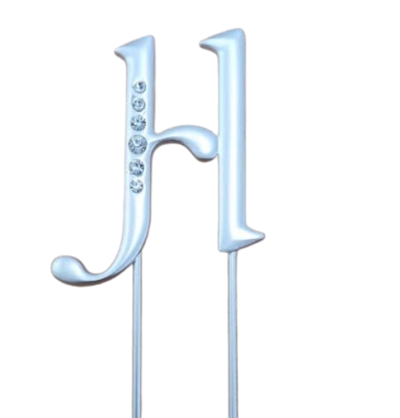 Cake Monogram Silver Rhinestones