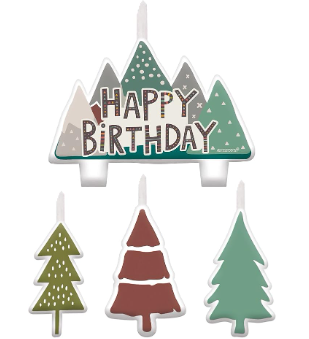 Wilderness Adventure Birthday Multicolor Candle Set
