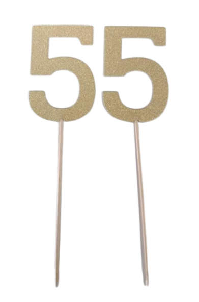 Gold Glitter Number Picks