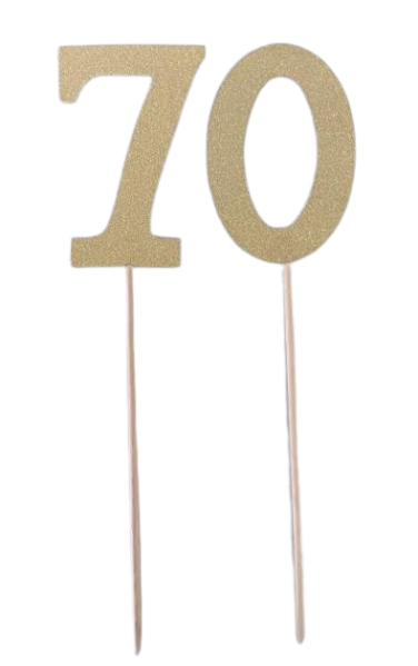 Gold Glitter Number Picks