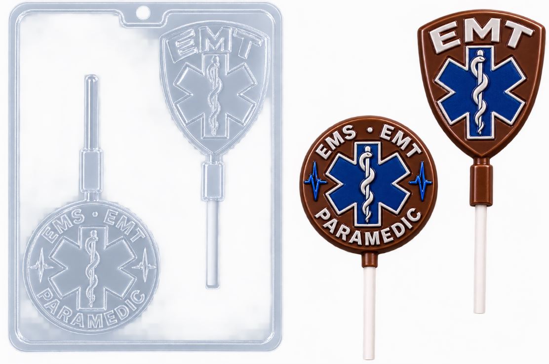 EMT Emblem Sucker Chocolate Mold