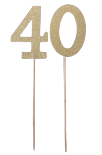 Gold Glitter Number Picks