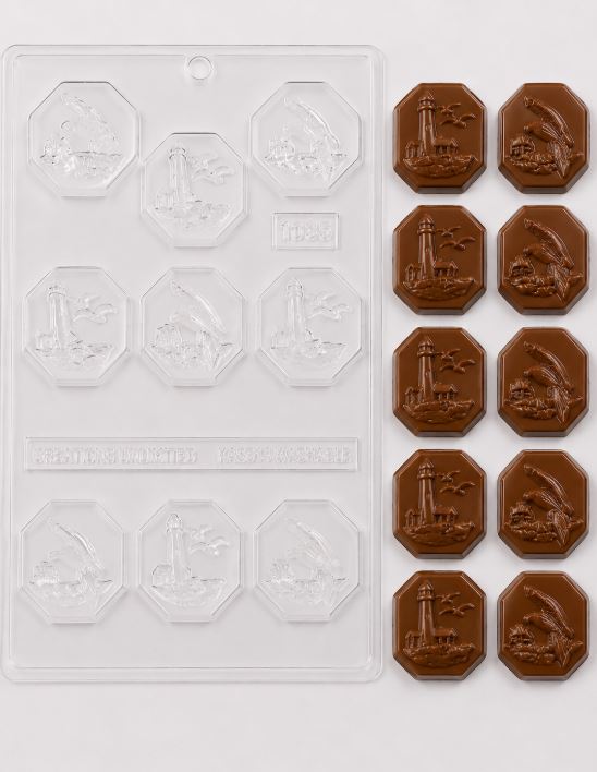 Octagonal Coastal Chocolate Mold Set