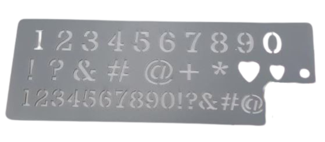 Numbers and Symbols Stencil