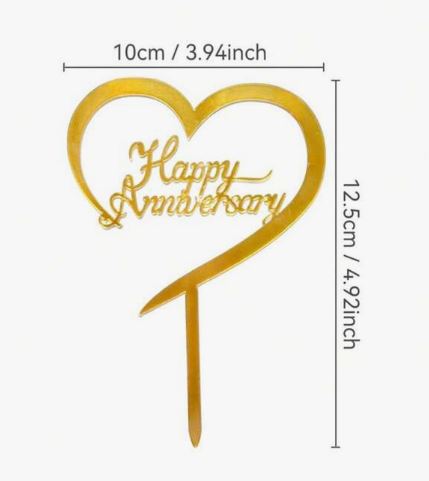 Happy Anniversary Acrylic Cake Toppers