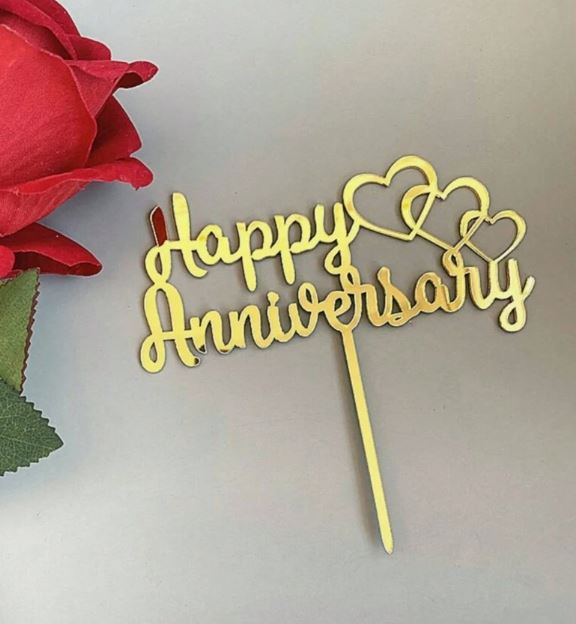 Happy Anniversary Acrylic Cake Topper