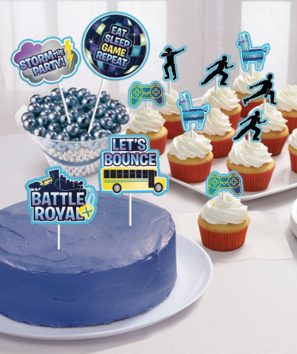 Battle Royal "Eat Sleep Game Repeat" Cupcake Treat Toppers
