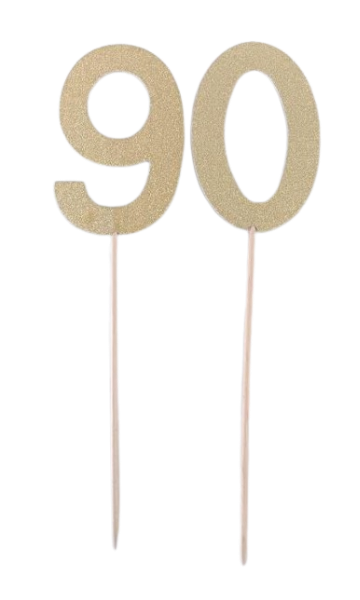 Gold Glitter Number Picks