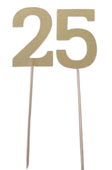 Gold Glitter Number Picks