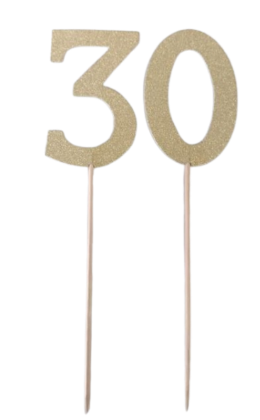 Gold Glitter Number Picks
