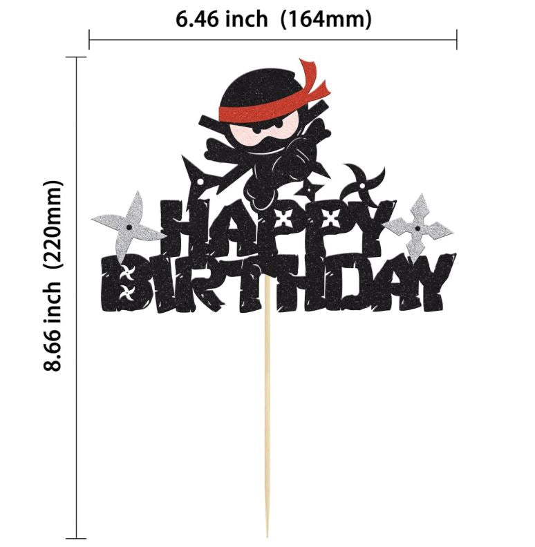 Ninja Happy Birthday Cake Topper
