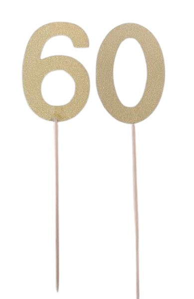 Gold Glitter Number Picks