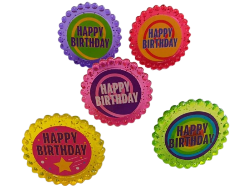 Happy Birthday Glitter Rings