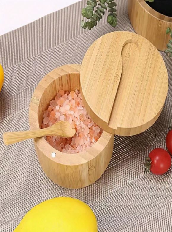 Vintage Style Wooden Spice Container With Magnetic Closure