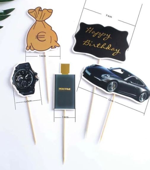Car Theme Slogan Cake Toppers