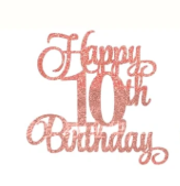 Happy Birthday Rose Gold Cake Topper