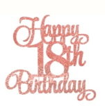 Happy Birthday Rose Gold Cake Topper