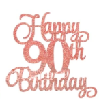 Happy Birthday Rose Gold Cake Topper