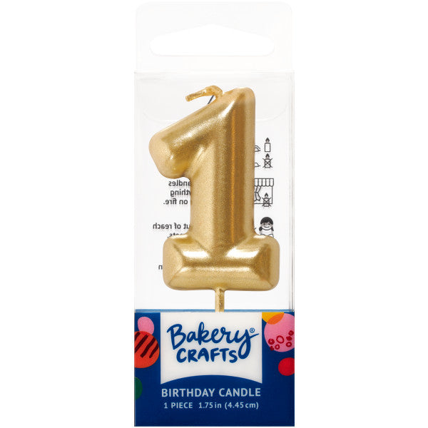 1 Mini Gold Numeral Candles