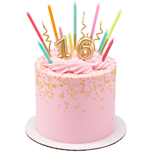 1 Mini Gold Numeral Candles