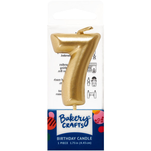 7 Mini Gold Numeral Candles