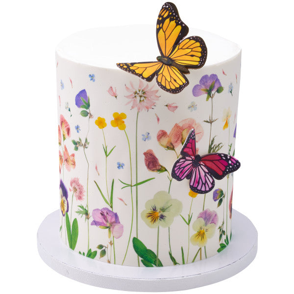 Yellow And Pink Butterflies Gum Paste